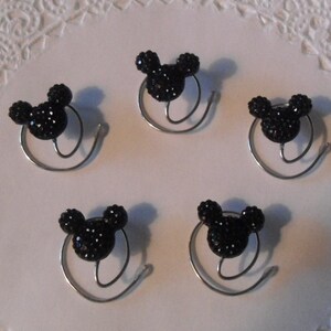 MOUSE EARS Hair Swirls for Disney Wedding in Dazzling Black Acrylic