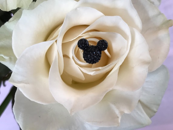 6 Black Hidden Mickeys for  Bouquets-Disney Inspired Wedding Flower Pins Floral Picks