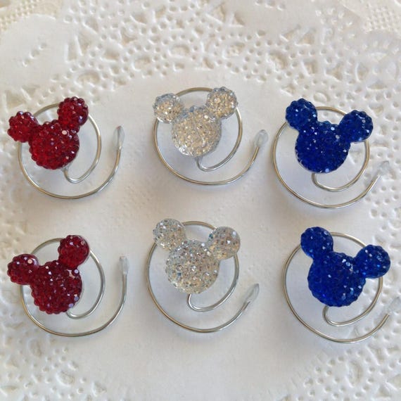 Mouse Ears Hair Jewelry in Red White and Blue Hair Swirls Spins Spirals Coils 4th of July Celebration