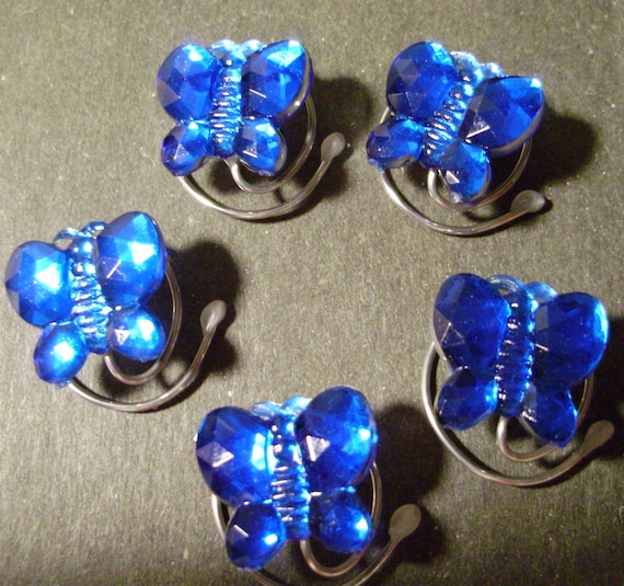Wedding Butterfly Hair Swirls-Hair Spins-Hair Coils-Royal Blue-Hair Spirals-Flower Girls