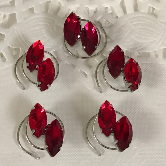 Ballroom Dancing Hair Swirls-Bright Red- Perfect for Pageant Girls or Bridesmaids, New Years Eve Hair Coils