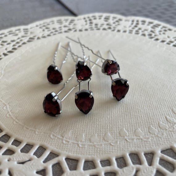 Ballroom Dancer Amethyst Color Hair Pins, Bridesmaids hair, Prom Girls, Flamenco Dancing