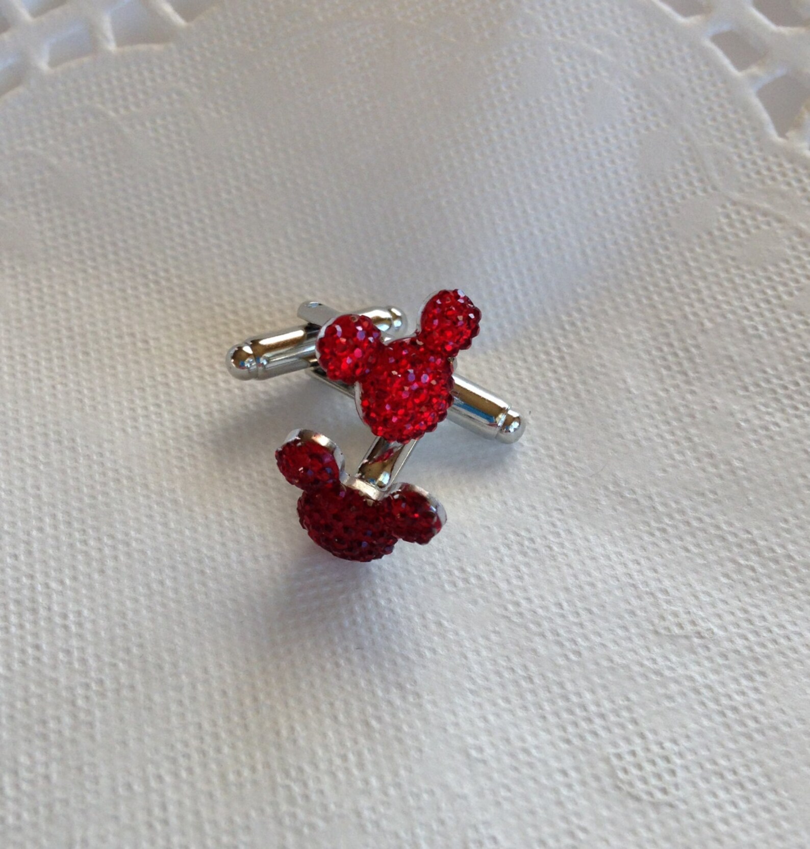 MOUSE EARS Cufflinks for Wedding Party in Dazzling Red Acrylic Etsy