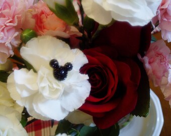 Black Mouse Ears Bouquet Picks, Disney Wedding Decor, Set of 6