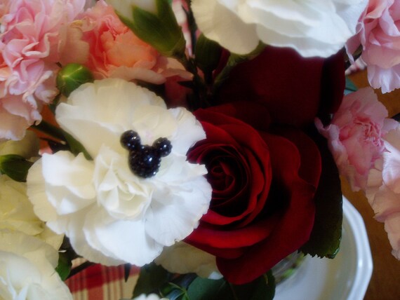 Disney Wedding Bouquet Picks, Hide 6 Mouse Ears in your Bouquets for Disney Reception, Centerpiece Floral Pins