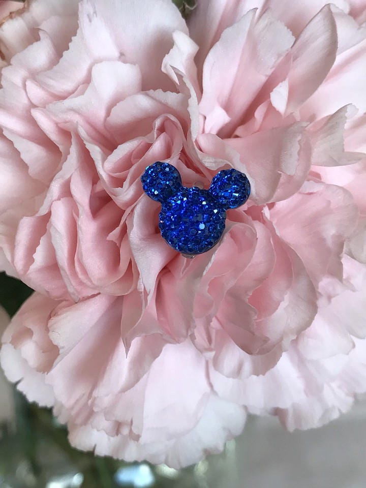 Hidden Mickey Flower Pins-Disney Inspired-Mouse Ears Bouquet Pins-Wedding  Flower Picks-Floral Pins-Flower Posts-Royal Blue-Qty 6