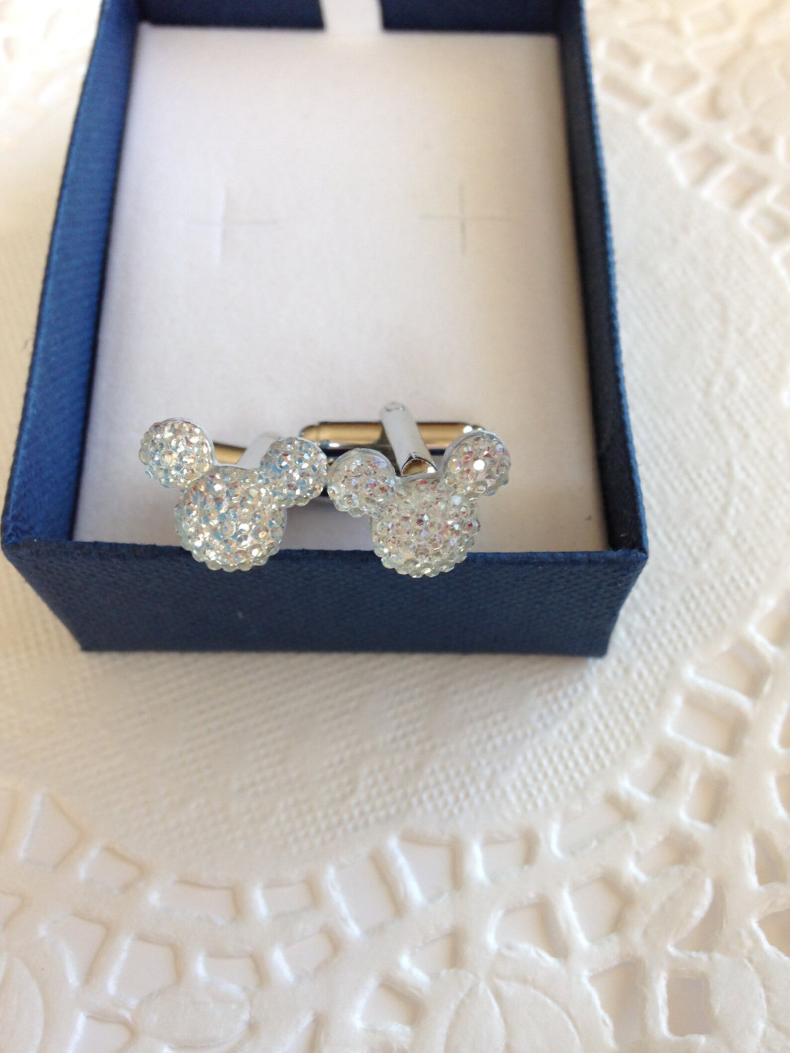 MOUSE EARS Cufflinks for Wedding Party in Dazzling Clear Etsy