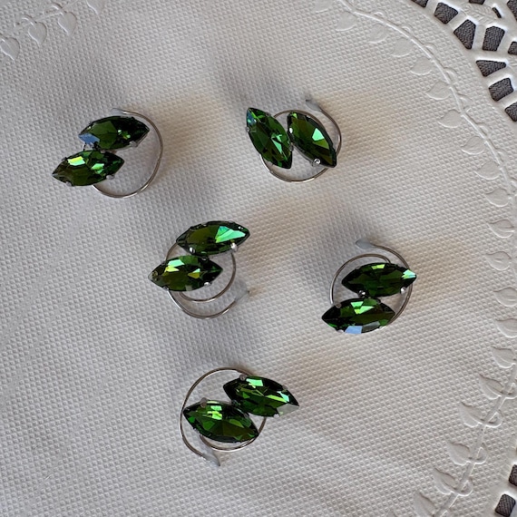 Mint Green Navette Hair Swirls – Ballroom Dance, Pageant, Bridesmaid Updos (Qty 5)