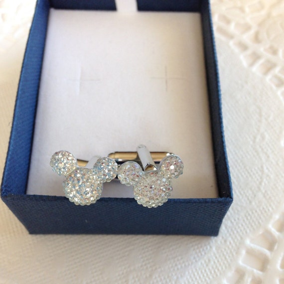 MOUSE EARS Cufflinks for Wedding Party in Dazzling Clear Acrylic or Choose Color