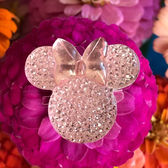 Minnie Mouse Flower Pins|Disney Wedding Bouquet Flower Picks|Mouse Ears Bouquet Picks|Baby Pink Shower Centerpiece