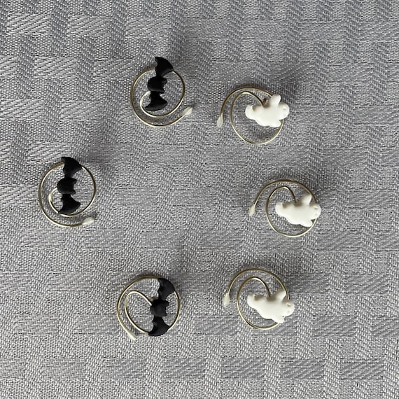 Halloween Ghost and Bat Hair Swirls, Party Hair Coils (1/2 inch)