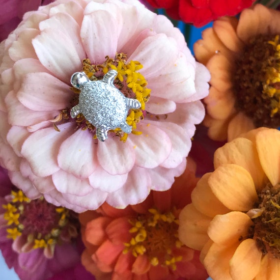 Turtle Flower Bouquet Pins-Beach Wedding-Set of Six