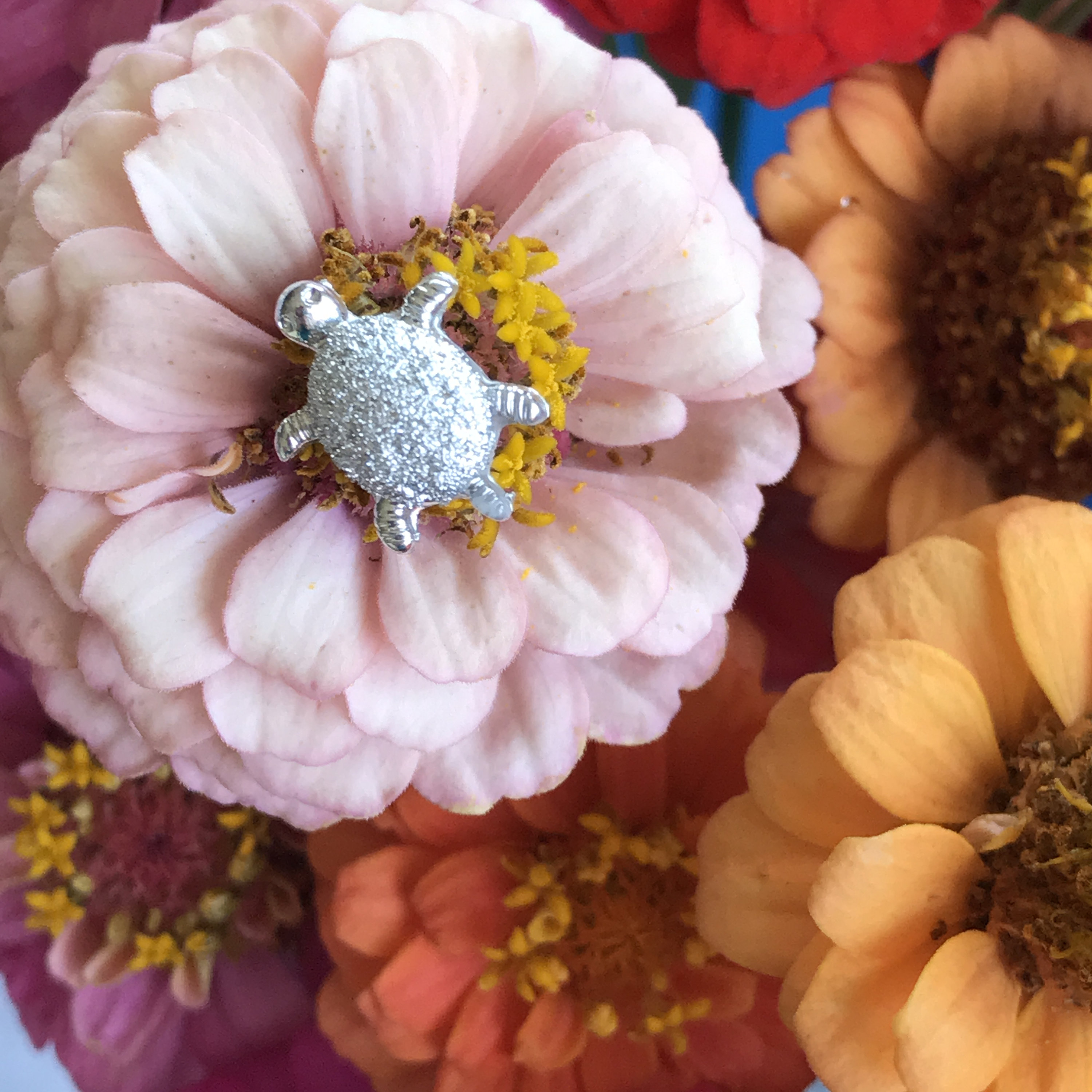 Turtle Flower Bouquet Pins-Beach Wedding-Set of Six