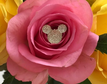 Mickey Mouse Rhinestone Flower Pins, Disney Wedding Bouquet Picks