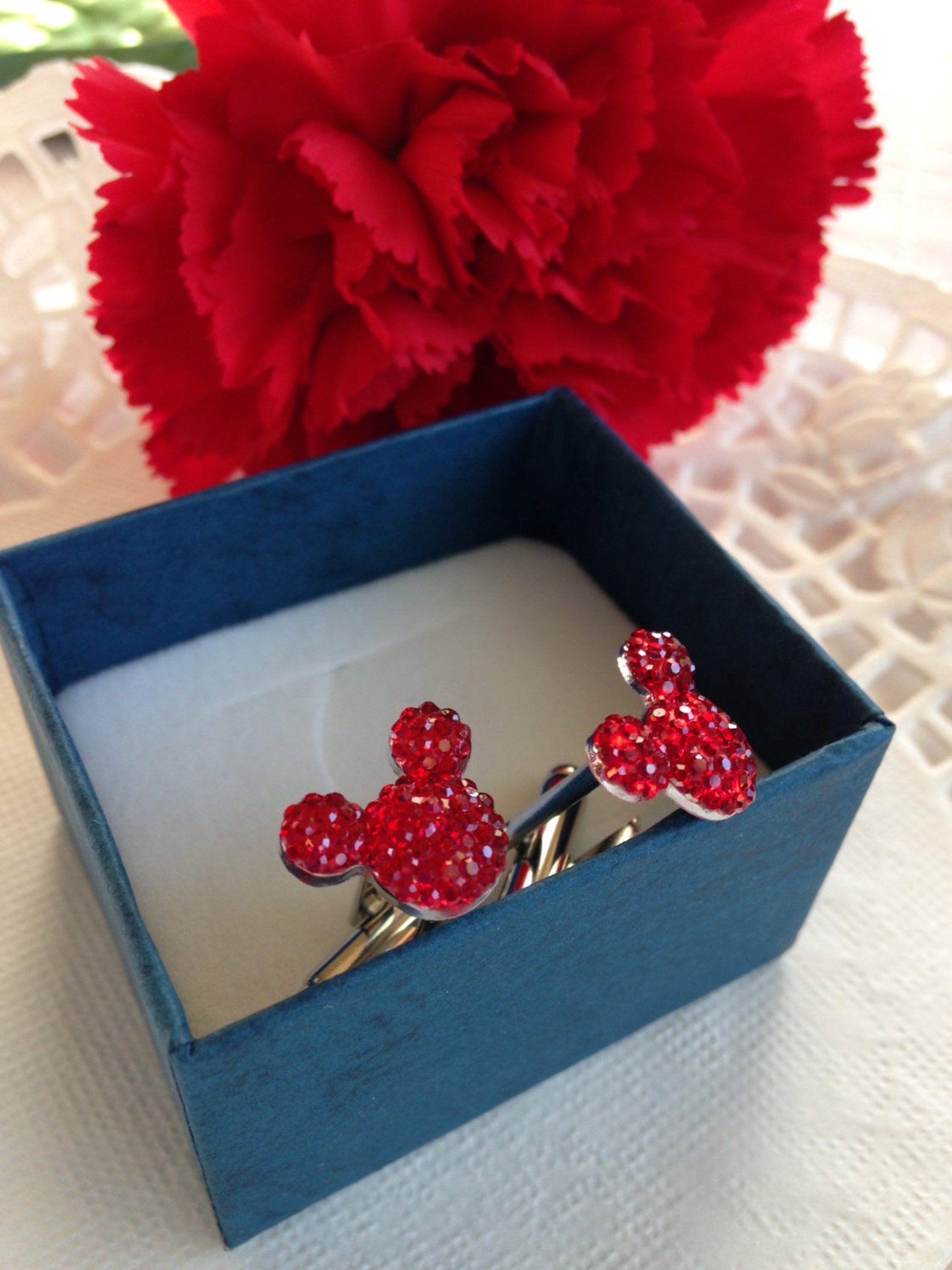 MOUSE EARS Cufflinks for Wedding Party in Dazzling Red Acrylic Etsy