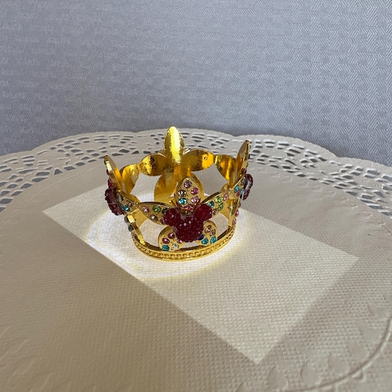 Miniature Rainbow Gold Crown-Toddler or Doll Accessory-Disney Wedding Flower Girl