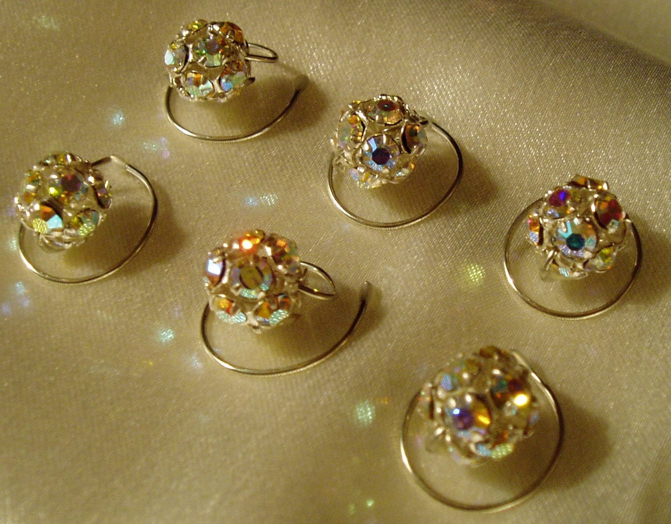 Swarovski Crystal Hair Swirls Spins Spirals Twists Ab Disco Balls