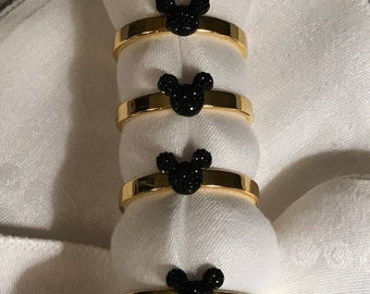 Set of 4-Disney Inspired Wedding Napkin Rings-Shower Gift-Engagement Party-Bachelorette Party-Disney Cruise-Golden Circle Napkin Rings