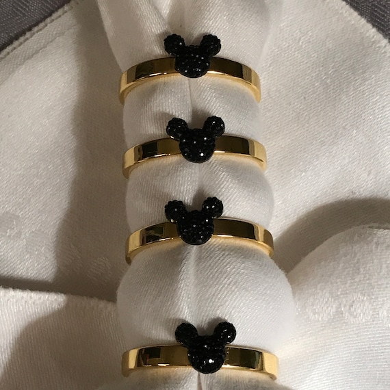 Mickey Mouse Napkin Rings-Rehearsal Dinner Favor-Wedding Reception Head Table-Bride and Groom