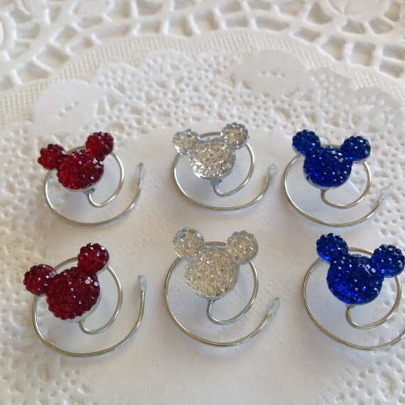 Red White Blue Mouse Ear Hair Swirls, Patriotic 4th of July Celebration Hair Jewelry