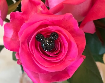 Hidden Mickeys Bouquet-Disney Inspired Wedding Centerpiece-Floral Picks-Fairy Tale Wedding Flower Pins-Black or Choose Color