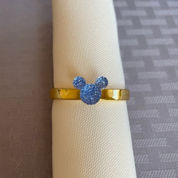 Mickey mouse napkin rings for rehearsal dinner favor, wedding reception head table