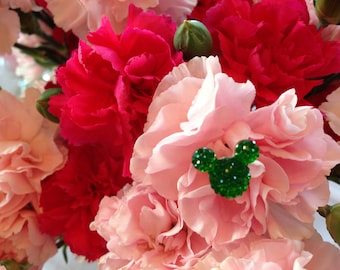 Mouse Ears Flower Pins, Bouquet Picks, Disney Wedding Reception Centerpiece, Floral Pins, Hidden Mickeys, (Qty 12)