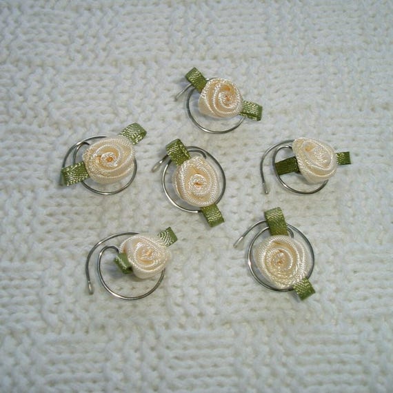 Cream Rose Wedding Party Hair Swirls-Spins-Flower Girls-Hair Twists-Spirals-Hair Coils-Brides-Ballerinas-