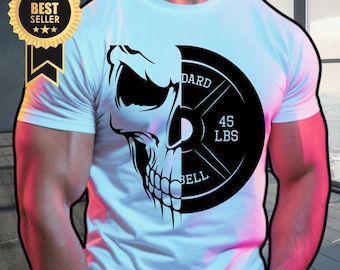 Skull Plate Men's Gym T-shirt, Men's Weightlifting Shirt, Fitness Shirt, Pump Cover Workout Shirt, Gym Lifting Shirt Bodybuilder shirt