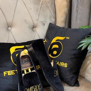 personalized black velvet loafers for men slip on dress shoes