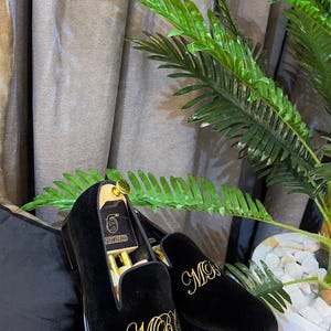 black velvet men loafers for wedding and special events