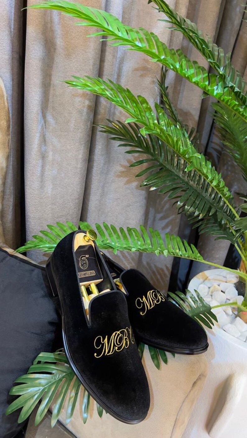 black velvet men loafers for wedding and special events