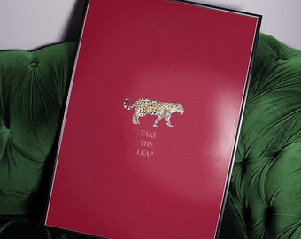 Red Leopard Print: 70s Fashion Wall Art (Digital Download)