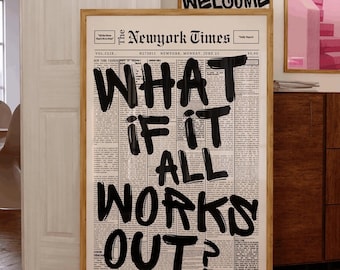 Positive Quote Newspaper Print: Black & White Dorm Decor (Digital Download)