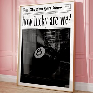 新聞ラッキーウォールアート、ポーカーウォールアート、雑誌の表紙、高級プリント、ガーリーアート、レトロプリント、プレッピープリント、ヴィンテージプリント、プールボールプリント