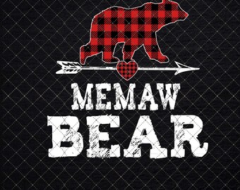 Memaw Bear Buffalo Plaid Png, Grandma Baby Bear Png, Mother's Day Png, Bear Memaw Shirt Png, Buffallo Plaid Memaw Png, Grandma Design