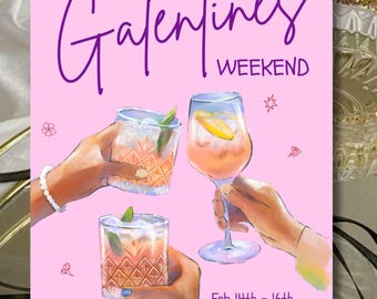 Galentines Digital Invitation | Editable Canva Template - Girls Night