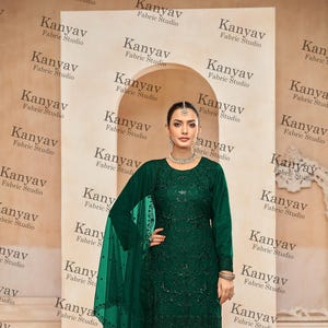 Embroidered Butterfly Net Salwar Kameez, Pakistani Pant Suit