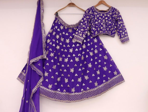 Embroidered Organza Lehenga Choli with Dupatta - Indian Wedding Party Wear