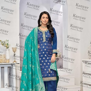 Eid Ramadan Women&#39;s Wear Shalwar Kameez Palazzo Suits Heavy Embroidery Stone Work Pakistani Indian Festival wear Salwar Kameez Dupatta Dress