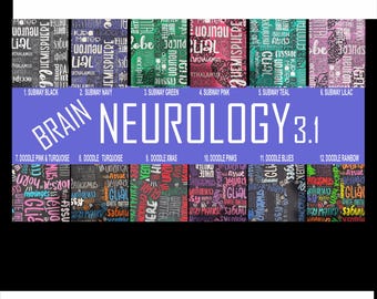 Neurosurgery Brain Print Scrub Caps - Professional Surgical Headwear - Sewcheerfullymade