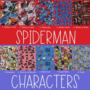 Scrubmutsen Spiderman en personages, 3 stijlen voor dames plus keppeltje