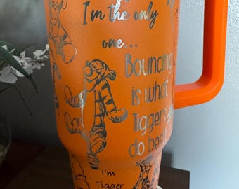 Tigger Laser Engraved Tumbler - Whimsical Custom Drinkware | Sewcheerfullymade