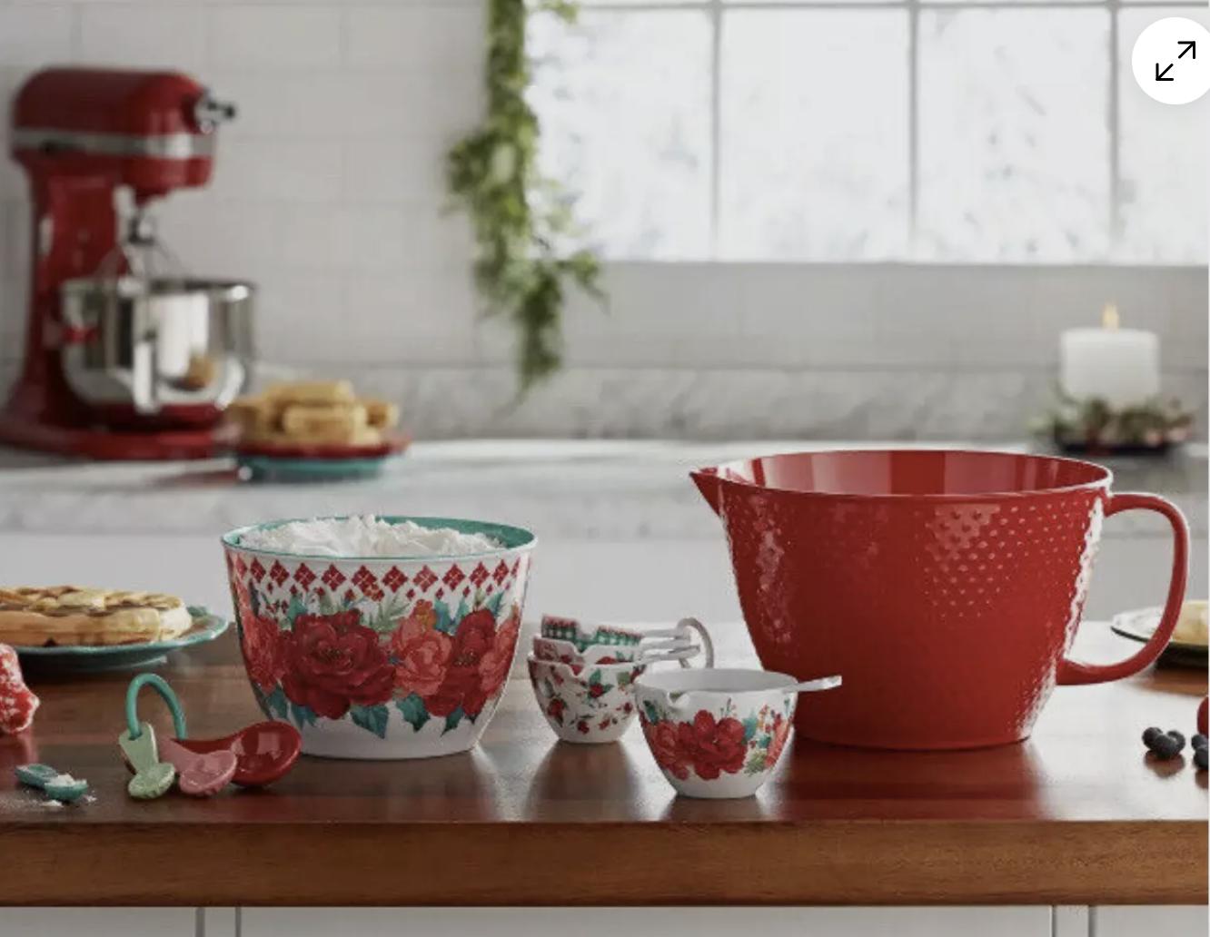 Pioneer Woman Cheerful Rose Melamine Batter Bowl Measuring  The Pioneer Woman Cheerful Rose Batter Bowl Set main image 0