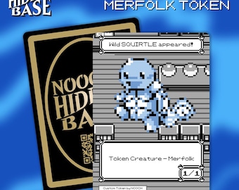 Squirtle Merfolk Token - Set of 3 - for Magic the Gathering - MTG Commander Token