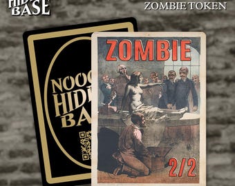 Zombie Token - Set of 3 - for Magic the Gathering - MTG Commander Token