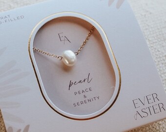 Dainty Pearl Drop Necklace - Minimalist Design in Gold-Filled or Sterling Silver - Adjustable Chain - Perfect Gift for Mom