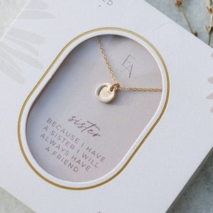 Sister Necklace - Dainty Heart Charm Jewelry - Birthday Gift for Sister