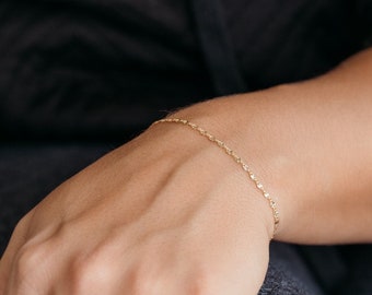 Flutter Gold-Filled Chain Bracelet, Dainty Layering Bracelet, Thoughtful Gift for Wife