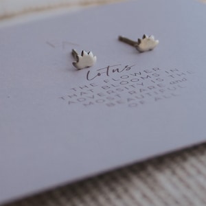 Lotus Earrings, Dainty Studs, Minimalist Yoga Jewelry